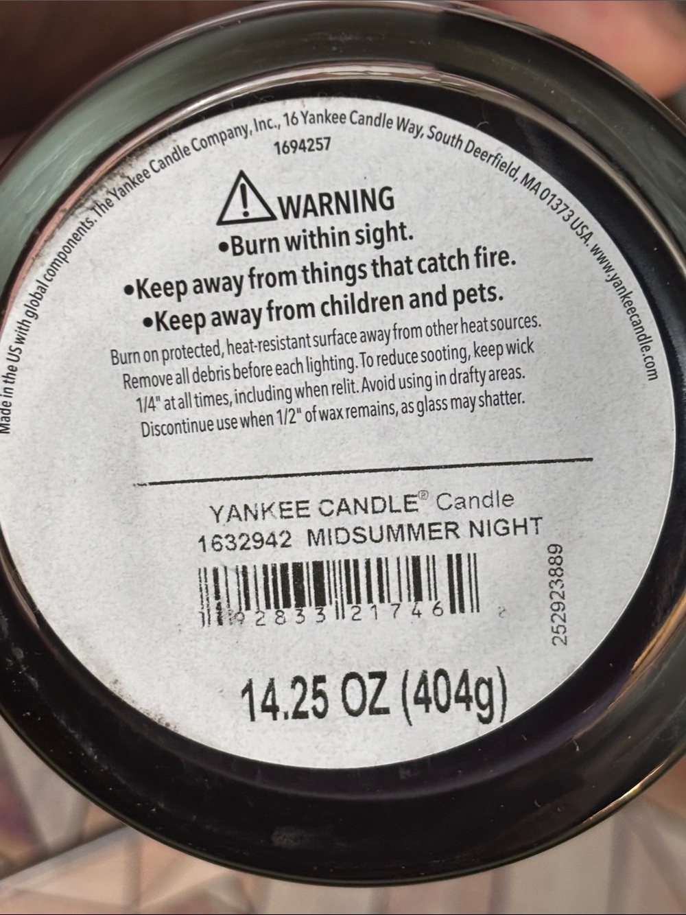 Yankee Candle Midsummer's Night Medium - Picture 5 of 5